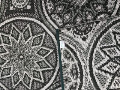 Buitenkleed 120-180cm, Zwart/Grijs/Groen/Wit