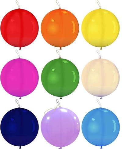 Punch Ballonnen x 50 stuks ( Box Ballonnen ) met elastiek , format ±35cm en ± 45cm / willekeurig geassorteerd