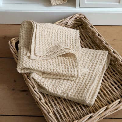 LOBERON Handdoek set van 2 Maralei beige