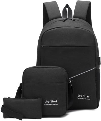 Namajunas - Rugzak - Grote inhoud - Rugzak voor laptop met extern USB-oplaadpoort en audio-aansluiting - Gratis schoudertas en clutch handtasjes - Een ideaal cadeau voor school en werk - Uniseks en draagbaar - Licht en comfortabel - Zwart
