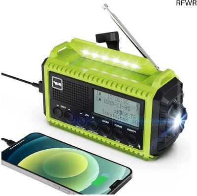 Draagbare Radio - Noodradio Zaklamp - Buitenactiviteiten Kamperen - Vijf Laadmethoden - 5000mAh Batterij - Groen