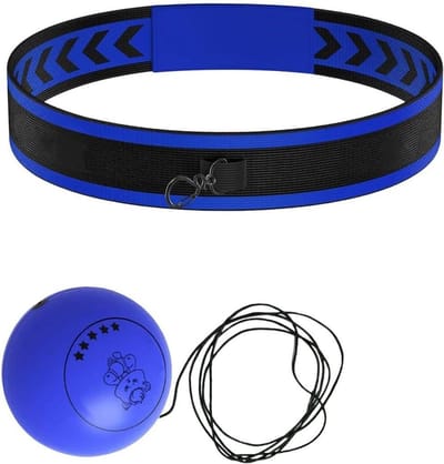 Boksen Reflexbal Hoofdband - Reactietrainingsuitrusting Hand-Oog Coördinatie - Competitieve Reflexen Trainen - Verbetert Nauwkeurigheid Timing - Verstelbare Hoofdband - Blauw