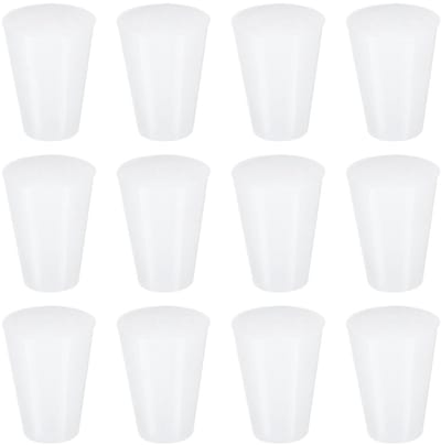 Rubberen Stoppen - Afsluiters Deksels - Laboratorium Afvoer - Conisch Ontwerp - 8 tot 13 mm - Wit