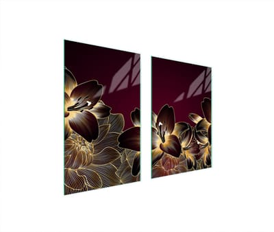 TMK ArtDeko Serie - Glazen Beschermplaat - Orchidee - 65x52 cm - Hittebestendig