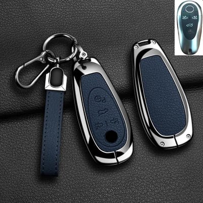 Nouveau Étui de Protection pour Clé de Voiture à Distance Mode Pour Morris Garages Mg Cyberster Alliage de Zinc Cuir Coque de Protection Porte-clés Accessoires black