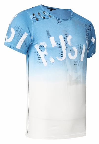 T-shirt Wash with gradient and side button strip