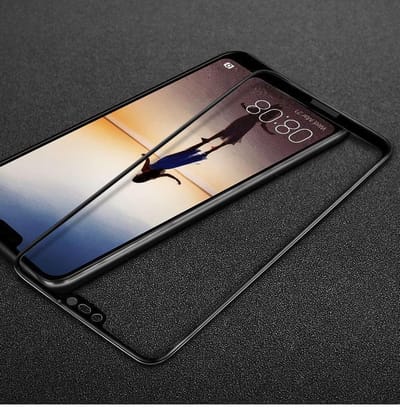 3D Full Cover 9H Anti-Blue Light Screen Protector with Soft Carbon Fiber Edge for Huawei P20 _ Black