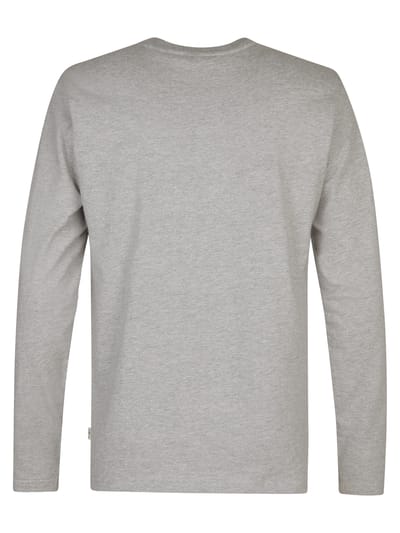 Petrol Industries - Heren Logo T-shirt Lange Mouwen Dolphinpark - Grijs - Maat S