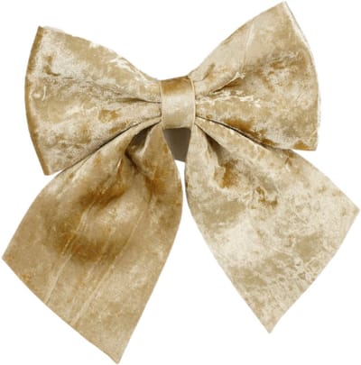 House of Seasons Kerst strik ornament - champagne - 20 x 24 cm - polyester fluweel - kerststrik