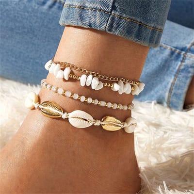 Jomide Enkelbandjes Wukalo Bohemian - 4 delig - Goudkleurig
