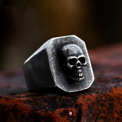 Vintage Punk Roestvrijstalen Doodskopringen Voor Mannen Gothic Punk Horror Doodskopringen Hip Hop Mannen Motorfiets Rock Biker Sieraden Cadeaus 8 gray
