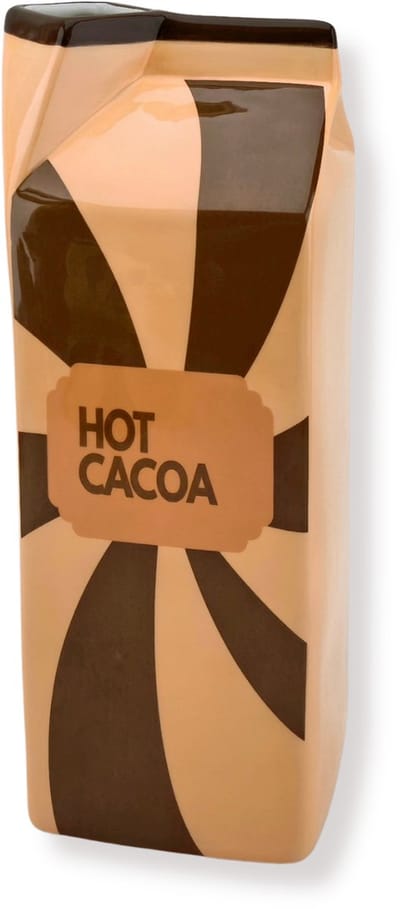 Housevitamin - Bloemenvaas - Melkpak Vaas 'Hot Cocao' - Bruin/Karamel - Dolomiet - 10x10x25,5cm
