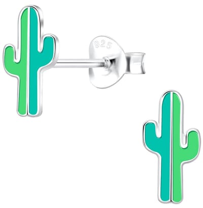 Joy|S - Zilveren cactus oorbellen - 5 x 10 mm