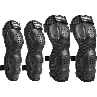 Ensemble Respirant de Genouillères et Coudières de Moto Course Tout-Terrain Motociclista Équipement de Protection Sportive 4 Pièces