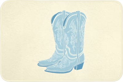 Badmat 90x60 cm - Antislip - Illustratie - Cowboylaarzen - Patroon - Badmatten voor badkamer - Badkamermat - Douchemat - Badkamer mat