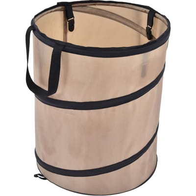 37,8L Opvouwbare Bladbak Versterkte Staalveer Oxford Doek Opvouwbare Container Klein Formaat beige
