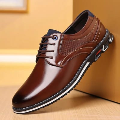 Retro Heren Leren Schoenen Business Casual Schoenen Nieuwe Man Ademende Loafers Zachte Platte Schoenen Comfortabele Mode Dress Schoenen Plus Maat 48 38 black