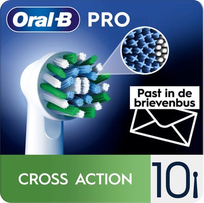 Oral-B Cross Action Pro - Opzetborstels - Met CleanMaximiser Technologie - 10 Stuks - Brievenbusverpakking