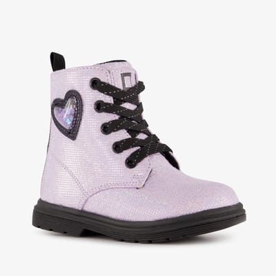 Blue Box meisjes veterboots met glitters lichtroze - Maat 20 - Uitneembare zool