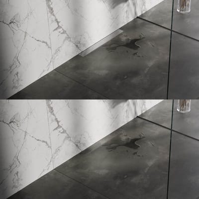 Brauer Douchegoot met multifunctioneel rooster en flens voor wandmontage 7 x 50 RVS geborsteld