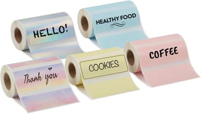 Navullingen voor de Mini Pocket Printer - 5x Label Sticker Rollen - 3,5 Meter - 5,6 x 3 cm - Thermisch Sticker Papier - Stickervellen voor Mobiele Fotoprinter - Knutselen - DIY - Hobby - Multikleur - Crafts&Co