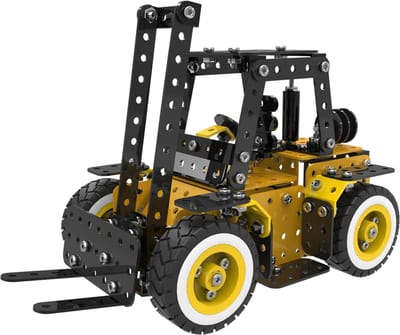 Metaal 3D Bouwpakket - Heftruck (371 Delen) | Beweegbare Vorken | Realistisch Magazijnvoertuig