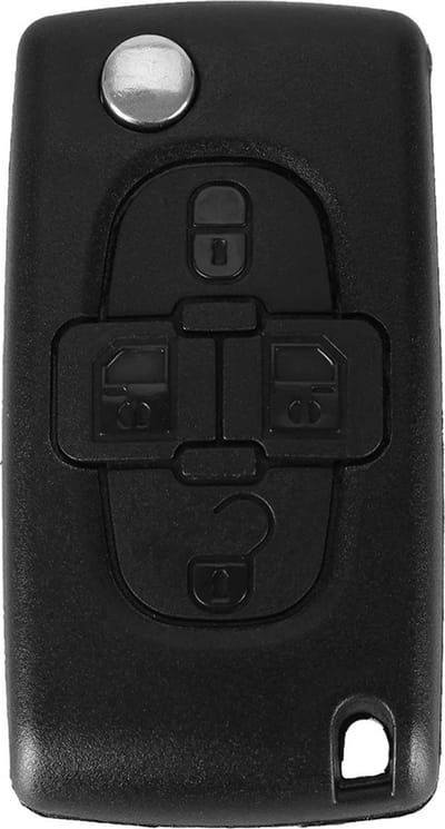 XEOD Autosleutelbehuizing - sleutelbehuizing auto - sleutel - Autosleutel / Geschikt voor: Peugeot 4 knops HU83 CE0523