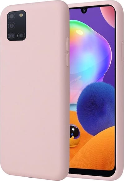 Hoesje geschikt voor Samsung Galaxy A31 - Matte Back Cover Microvezel Siliconen Case Hoes Roze