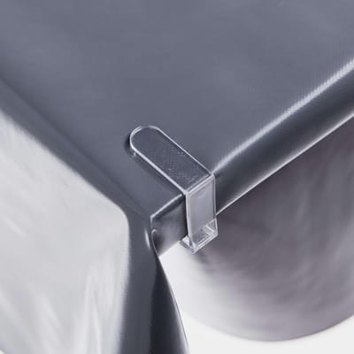 4x Tafelkleed klemmen transparant 4,5 x 4,5 cm kunststof - Plastic tafelkleedklemmen - Tafelzeilklemmen - Tafellaken klemmen