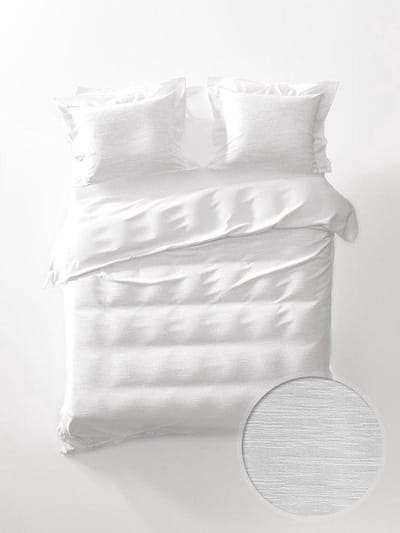 Yellow Carice dekbedovertrek - 260x200/220 - Lits Jumeaux - Off White