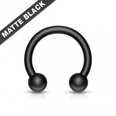 Piercing horseshoe zwart mat 1.2x10x4 - zwart - LMPiercings