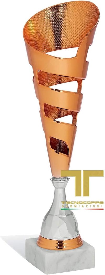 Sport Trofee Bokaal - Prijs Beker - Sportevenementen Vieren - Gepersonaliseerd Bord - 36 cm Hoog - Brons
