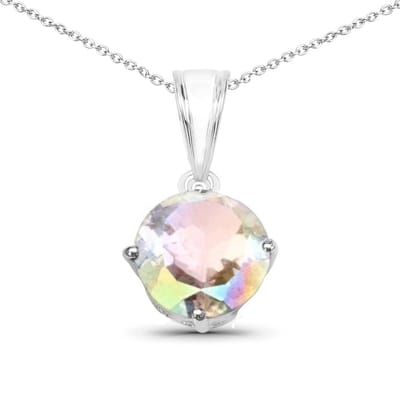 Vira Jewels Anhänger mit Kette 925-Sterling Silber rhodiniert glänzend Quartz weiß