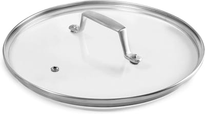 Glazen Pannendeksel - Universeel Deksel - Koken - Roestvrijstalen Rand - 24 cm - Transparant