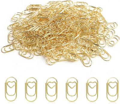 Hartvormige Paperclips in Goud voor Kantoor en Klaslokaal - Perfecte Kantoorbenodigdheden en Organisatiehulpmiddelen