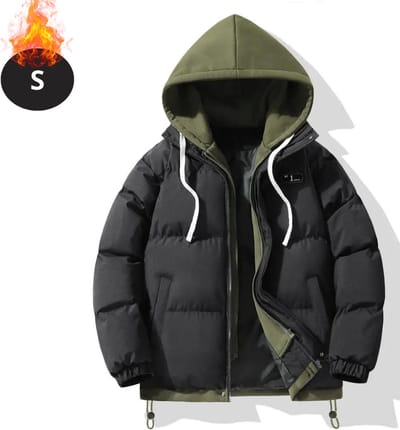 Livano Winterjas - Parka - Heren - Winter - Jas - Volwassen - Stijlvol - Met Capuchon - Gewatteerde Jas - Zwart - S
