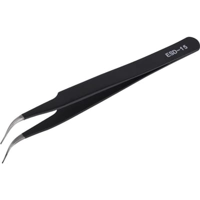 Hete ESD 15 Veilige Antistatische Roestvrijstalen Pincetten Onderhoud Reparatieset black