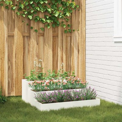 vidaXL - Plantenbak - Wit - 90 - x - 90 - x - 35 - cm - Koudgewalst - staal