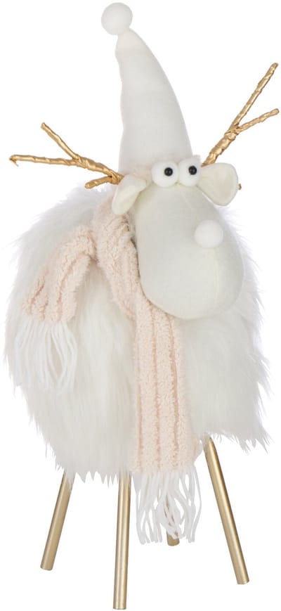 J-Line figuur Rendier - polyresin - wit/beige - medium