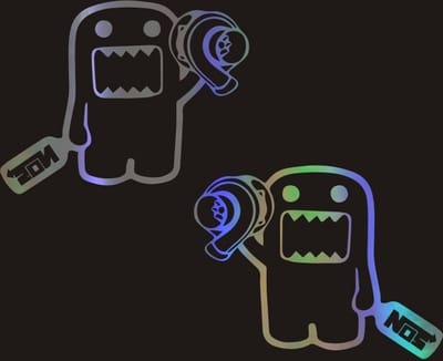 VCTparts® Cartoon JDM Sticker Domo Kun Turbo Multicolor Reflecterend Tuning Decal