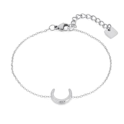 Twice As Nice Armband in edelstaal, maan 16cm+3cm