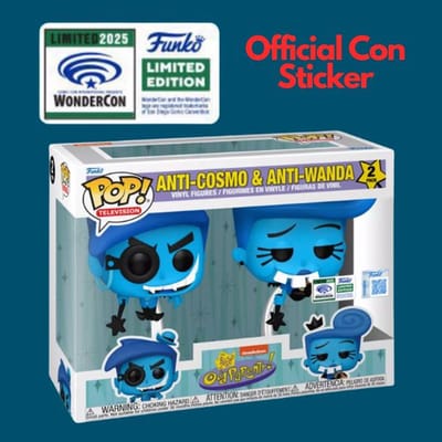 Funko Pop! Television: Fairly Odd Parents - Anti-Cosmo & Anti-Wanda (Anti Fairies) 2-Pack [2025 Wondercon OFFICIAL Sticker] Exclusive