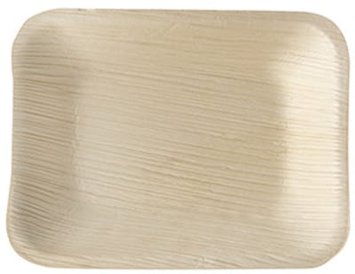 25 Dienbladen, Palmblad pure hoekig 16 cm x 12 cm x 2,5 cm