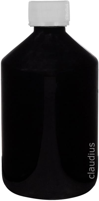 Lege Plastic Fles 500 ml zwart met Transparante verzegeldop - set van 10 stuks - navulbaar - leeg