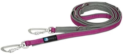 Annyx SAFETY Hondenlijn – Grijs/Fuchsia – Extra Veilig – 4-voudig Verstelbaar – Gewatteerd – Sterk & Duurzaam