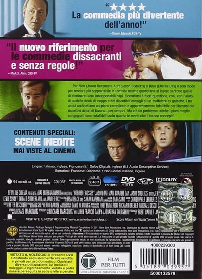Warner Home Video Horrible Bosses DVD Engels, Frans, Italiaans