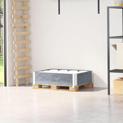 Palletopzetrand - Palletrand Opzetstuk - Opslag en Transport - Inklapbaar Massief Hout - 80x60 cm - Grijs