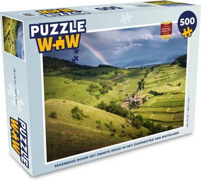 Puzzel Regenboog boven het Zwarte Woud in het zuidwesten van Duitsland - Legpuzzel - Puzzel 500 stukjes