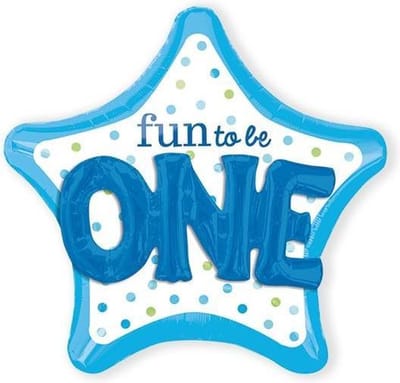 Baby blauw 3D ballon one.