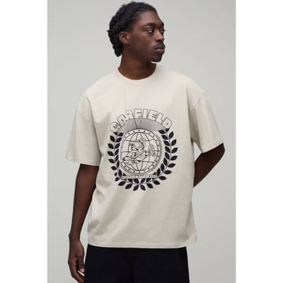 Oversized T-shirt Met Garfield Licentieprint | Stone | Size XS